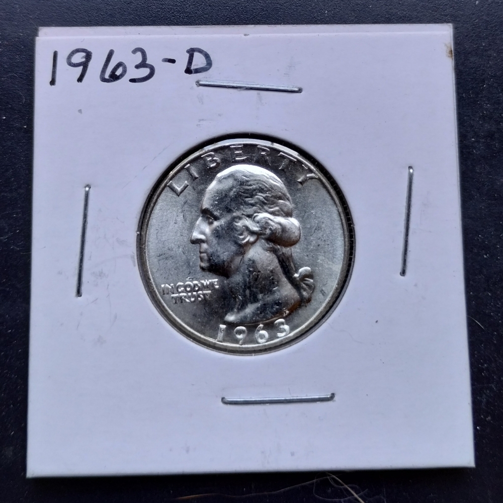 1963-D Washington Quarter. 90% Silver.